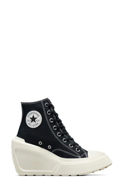 Shop Converse Chuck 70 De Luxe High Top Wedge Sneaker In Black/ Black/ Egret