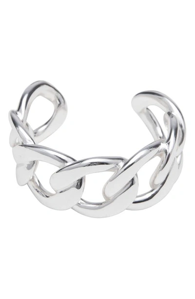 Shop St. Moran Chunky Curb Link Cuff Bracelet In Silver
