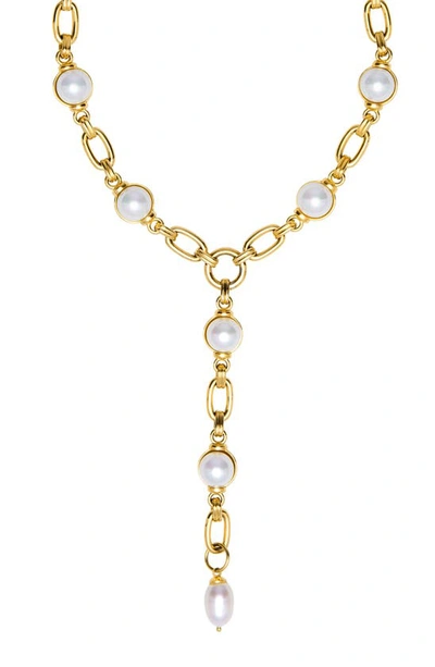 Shop St. Moran Freshwater Pearl Station Y-necklace In White