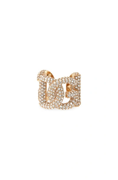 Shop Dolce & Gabbana Crystal Embellished Dg Logo Ear Cuff In Gold