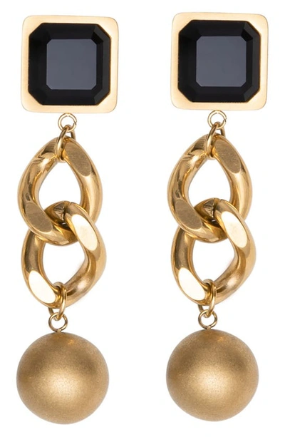 Shop St. Moran Geo Street Onyx Drop Earrings In Black