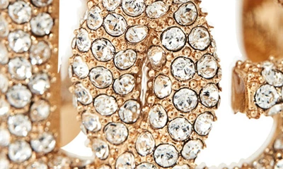 Shop Dolce & Gabbana Dolce&gabbana Crystal Embellished Dg Logo Ear Cuff In Gold