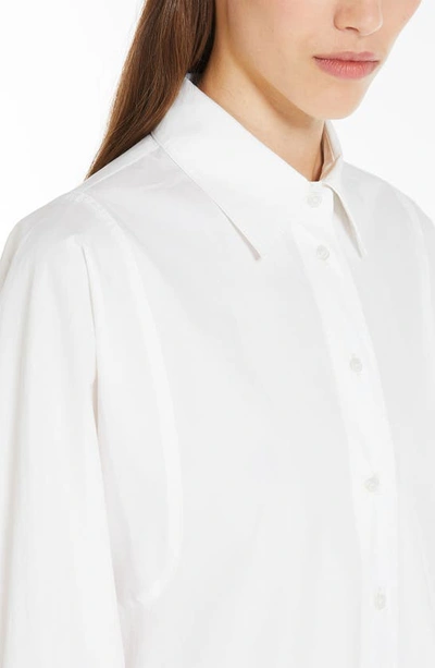 Shop Max Mara Fufy Cotton Button-up Shirt In Optical White