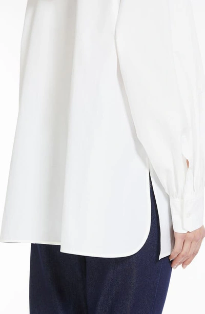Shop Max Mara Fufy Cotton Button-up Shirt In Optical White