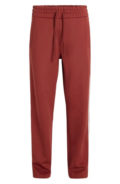 Shop Allsaints Oren Side Stripe Straight Leg Sweatpants In Imperial Red