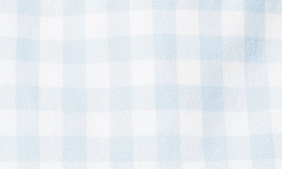 Petite Plume Gingham Ruffle Trim Cotton Blend One-piece Pajamas In Blue