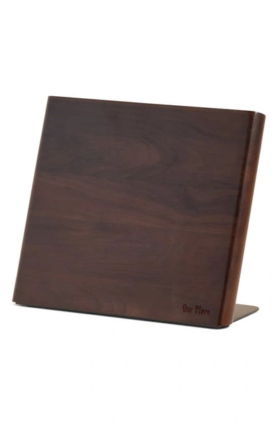 Shop Our Place Magnetic Knife Block In Walnut