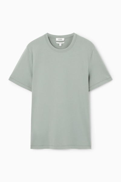 Shop Cos Regular-fit Mid-weight Brushed T-shirt In Green