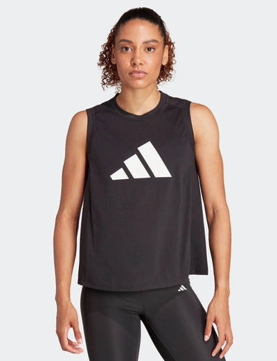 Shop Adidas Originals Adidas Train Essentials Big Performance Logo Training Tank Top In Black