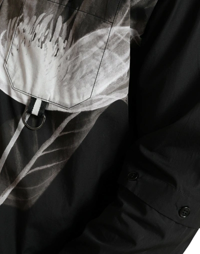 Shop Dolce & Gabbana Floral Elegance Button Down Men's Shirt In Black