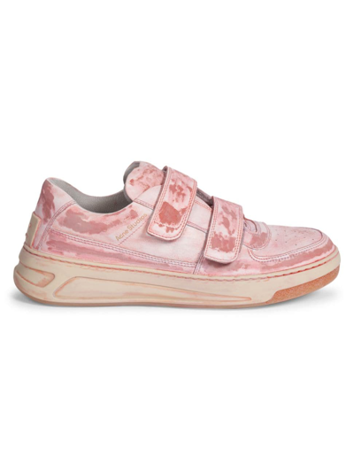 Shop Acne Studios Women's Steffey Cities Leather Sneakers In Antique Pink