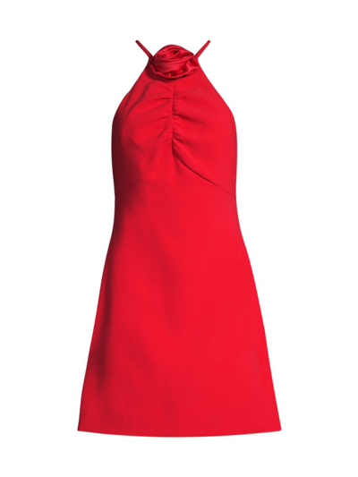 Shop Likely Women's Carro Flower Appliqué Minidress In Scarlet
