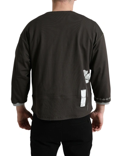 Shop Dolce & Gabbana Dark Gray Cotton Button Down Pullover Men's Sweater