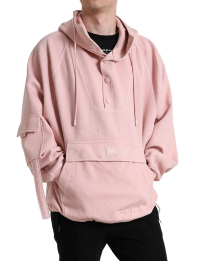Shop Dolce & Gabbana Elegant Pink Pullover Sweater With Men's Hood