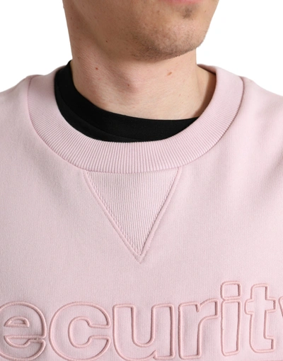 Shop Dolce & Gabbana Elegant Pink Crew Neck Logo Men's Sweater