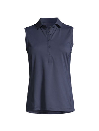 Shop Zero Restriction Women's Tae Sleeveless Polo Top In Storm
