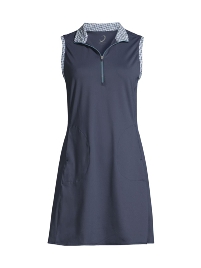 Shop Zero Restriction Women's Kj Upf 50+ Tennis Dress In Storm