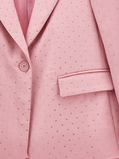 Monnalisa Viscose Blazer With Rhinestones In Rosa Fairy Tale