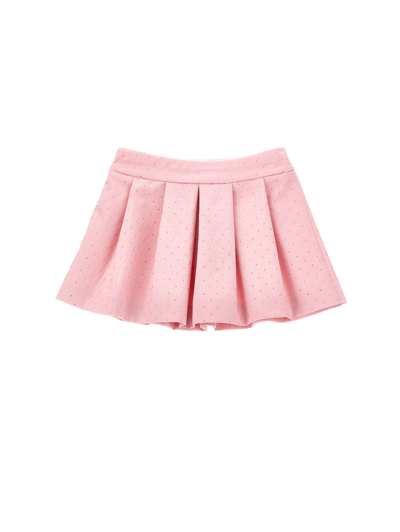 Monnalisa Viscose Mini Skirt With Rhinestones In Rosa Fairy Tale