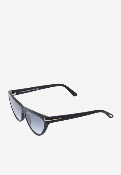 Shop Tom Ford Amber Cat-eye Sunglasses In Gray