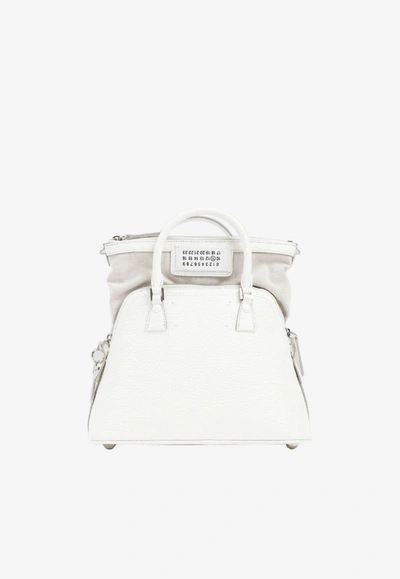 Shop Maison Margiela 5ac Mini Bag In Leather In White