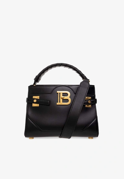 Shop Balmain B-buzz 22 Calf Leather Crossbody Bag In Black