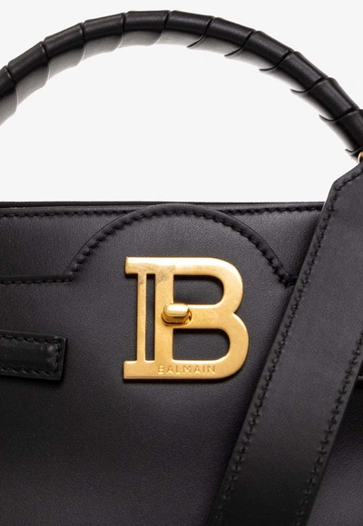 Shop Balmain B-buzz 22 Calf Leather Crossbody Bag In Black