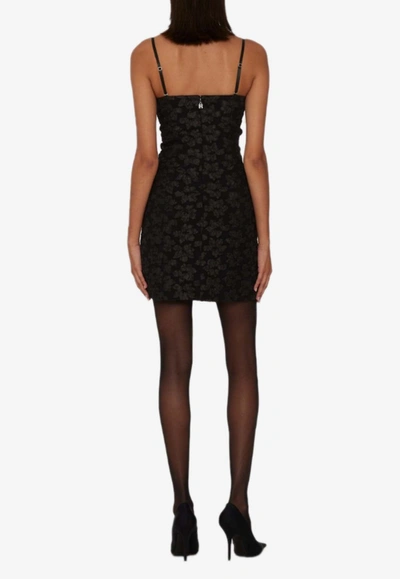 Shop Rotate Birger Christensen 3d Jacquard Mini Dress In Black