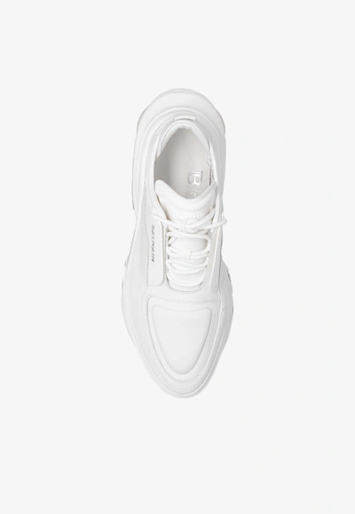 Shop Balmain B-bold Suede And Neoprene Sneakers In White