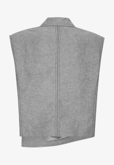 Shop Remain Asymmetric Vest In Linen Blend In Gray