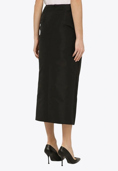 Shop Alexander Mcqueen Bow-embellished Pencil Skirt In Black