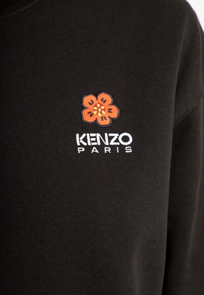 Shop Kenzo Boke Flower Embroidered Pullover Sweatshirt In Black