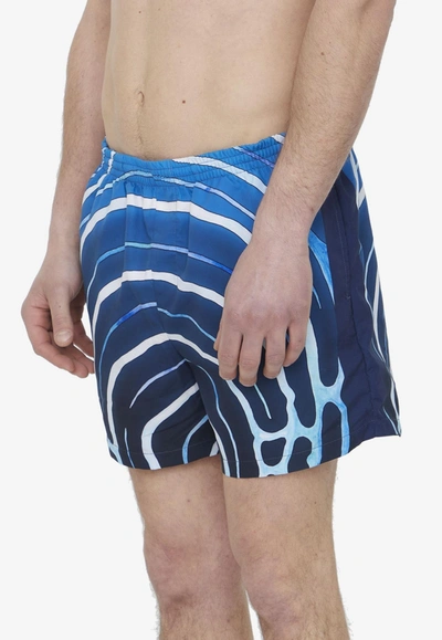 Shop Casablanca Ange De Nuit Print Swim Shorts In Blue