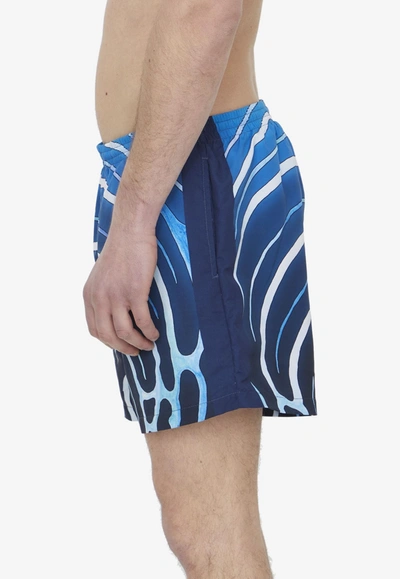 Shop Casablanca Ange De Nuit Print Swim Shorts In Blue