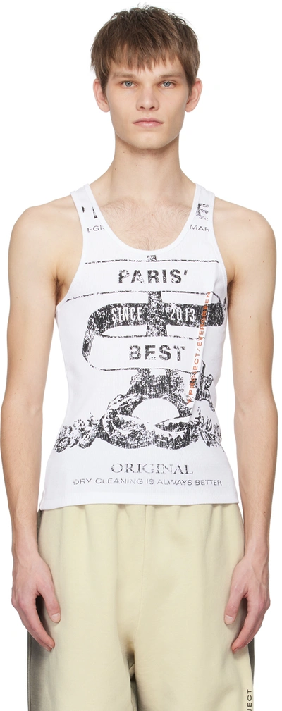 Shop Y/project White Paris' Best Tank Top In Evergreen Optic Whit