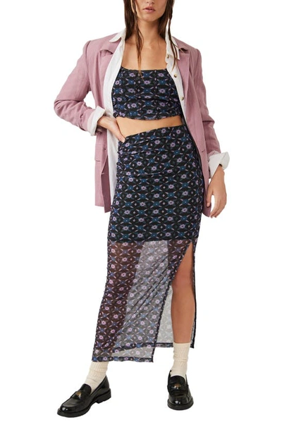 Shop Free People Galaxy Floral Crop Top & Skirt Set In Night Sky Combo