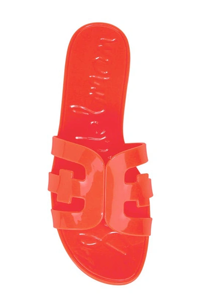 Shop Sam Edelman Bay Jelly Slide Sandal In Bright Poppy
