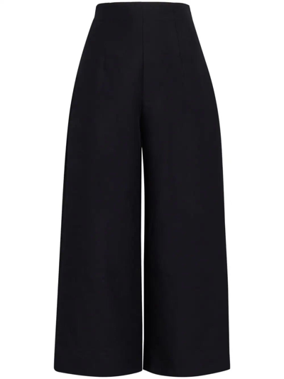 Shop Marni Cady Cropped Trousers In Black