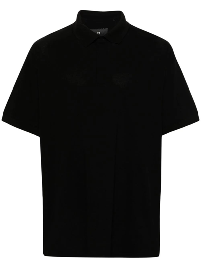 Shop Y-3 Piqué Polo Shirt In Black