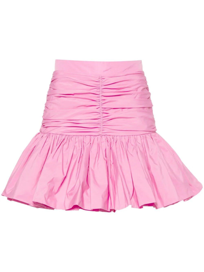 Shop Patou Ruffled Mini Skirt In Pink & Purple