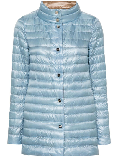 Shop Herno Quilted Reversible Jacket In Blue