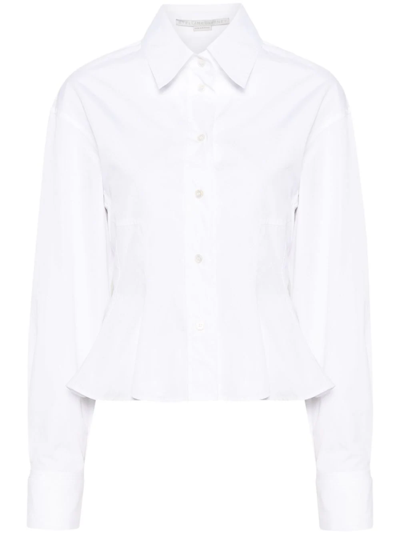 Shop Stella Mccartney Cotton Shirt With Peplum At The Waist In White