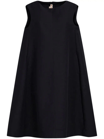 Shop Marni Flared Midi Dress In Black