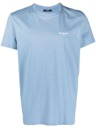 Shop Balmain T-shirt With Logo In Blue