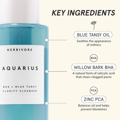 Shop Herbivore Botanicals Aquarius Bha + Blue Tansy Clarity Cleanser