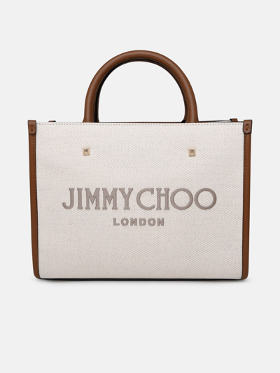 Shop Jimmy Choo Beige Fabric Bag