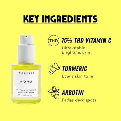 Shop Herbivore Botanicals Nova 15% Vitamin C + Turmeric Brightening Serum
