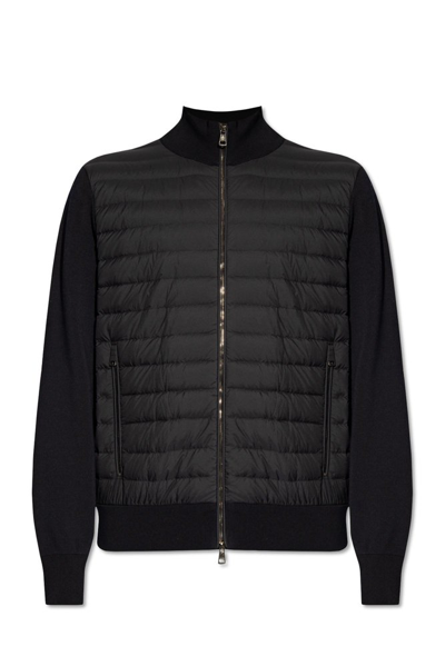 Shop Moncler Padded Zip In Blue