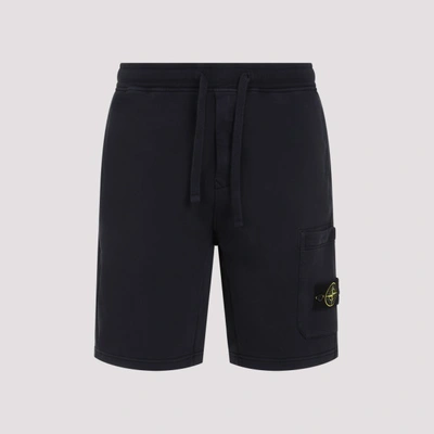 Shop Stone Island Cotton Shorts In A Navy Blue