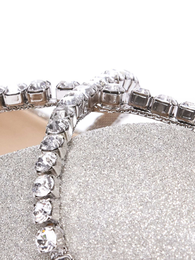 Jimmy Choo Crystal Embellished Glitter Pointy-toe Ballet Flats In Silver